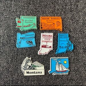 •Vintage State Rubber Souvenir Magnets Lot of 7•